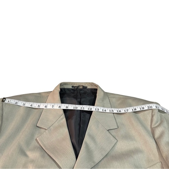 Geno Cappeli Men Light Green Taupe 4 Button Suit Jacket Sz 50L 41” L Blazer Coat - Picture 10 of 14